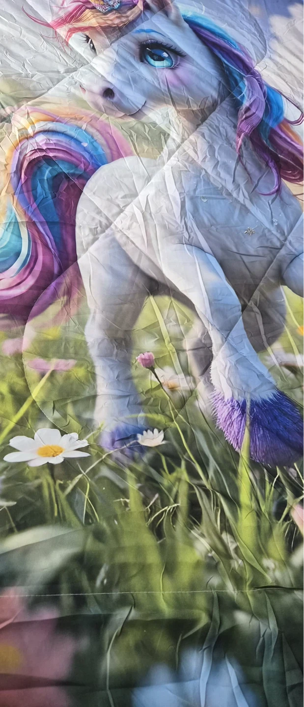 Unicorn and Floral Duvet Cover Set - photo 5