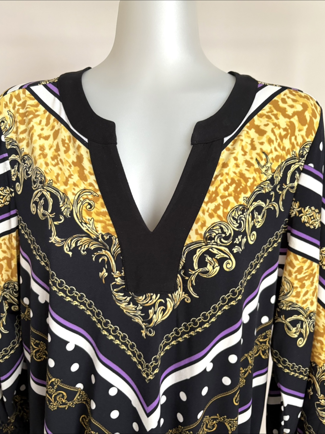 Alfani  Baroque Print Blouse with Smocked Hem - photo 3