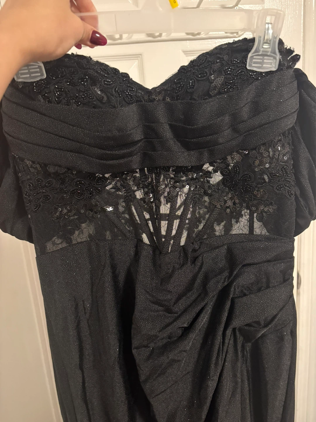 Black Off-the-Shoulder Beaded Formal Dress