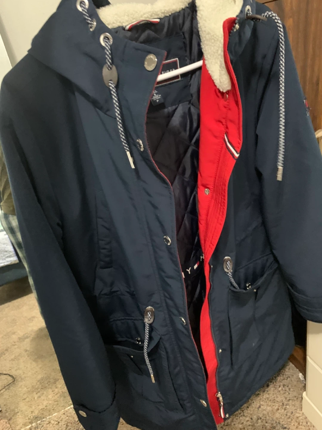Tommy Hilfiger Navy Blue Parka Jacket - Size S