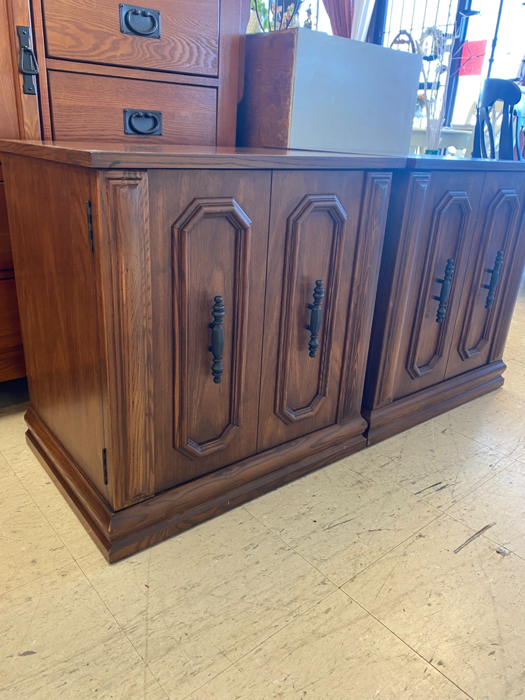 Vintage Wooden Nightstands - Set of 2