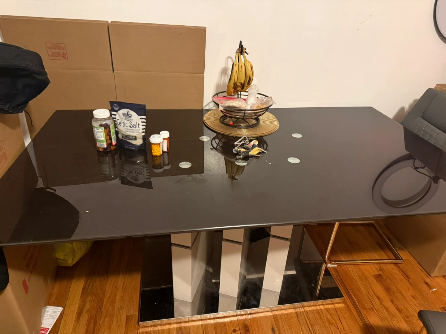 Black Glass Dining Table - photo 3