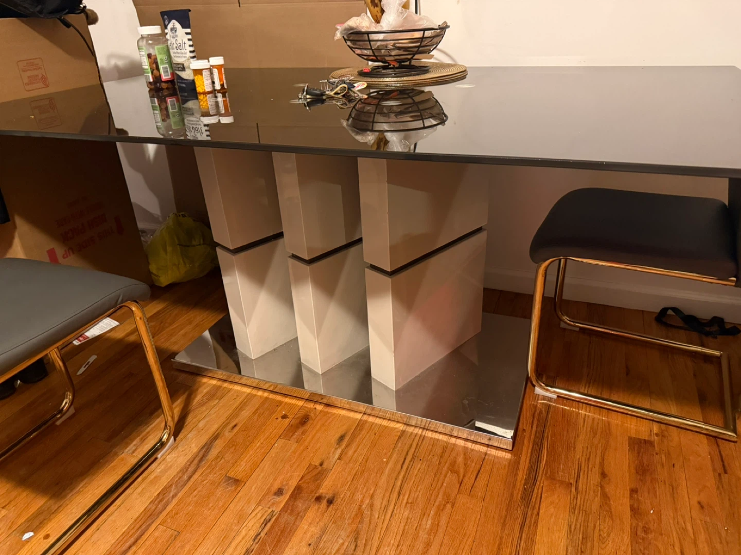 Black Glass Dining Table