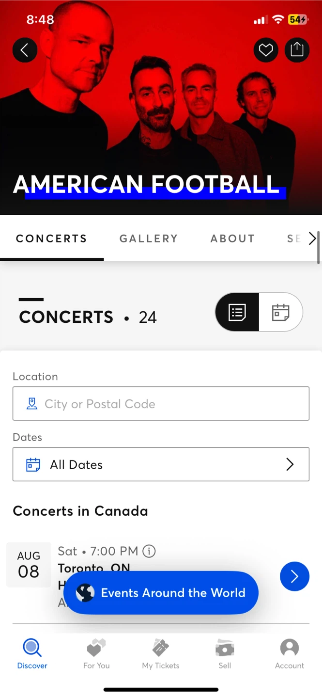 American Football Vip Ticket + Merch Bundle - Live in Toronto - photo 2