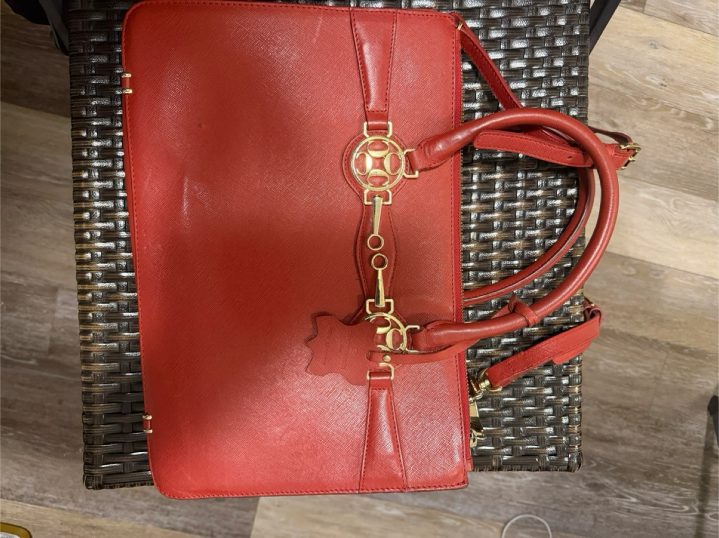 Red handbag