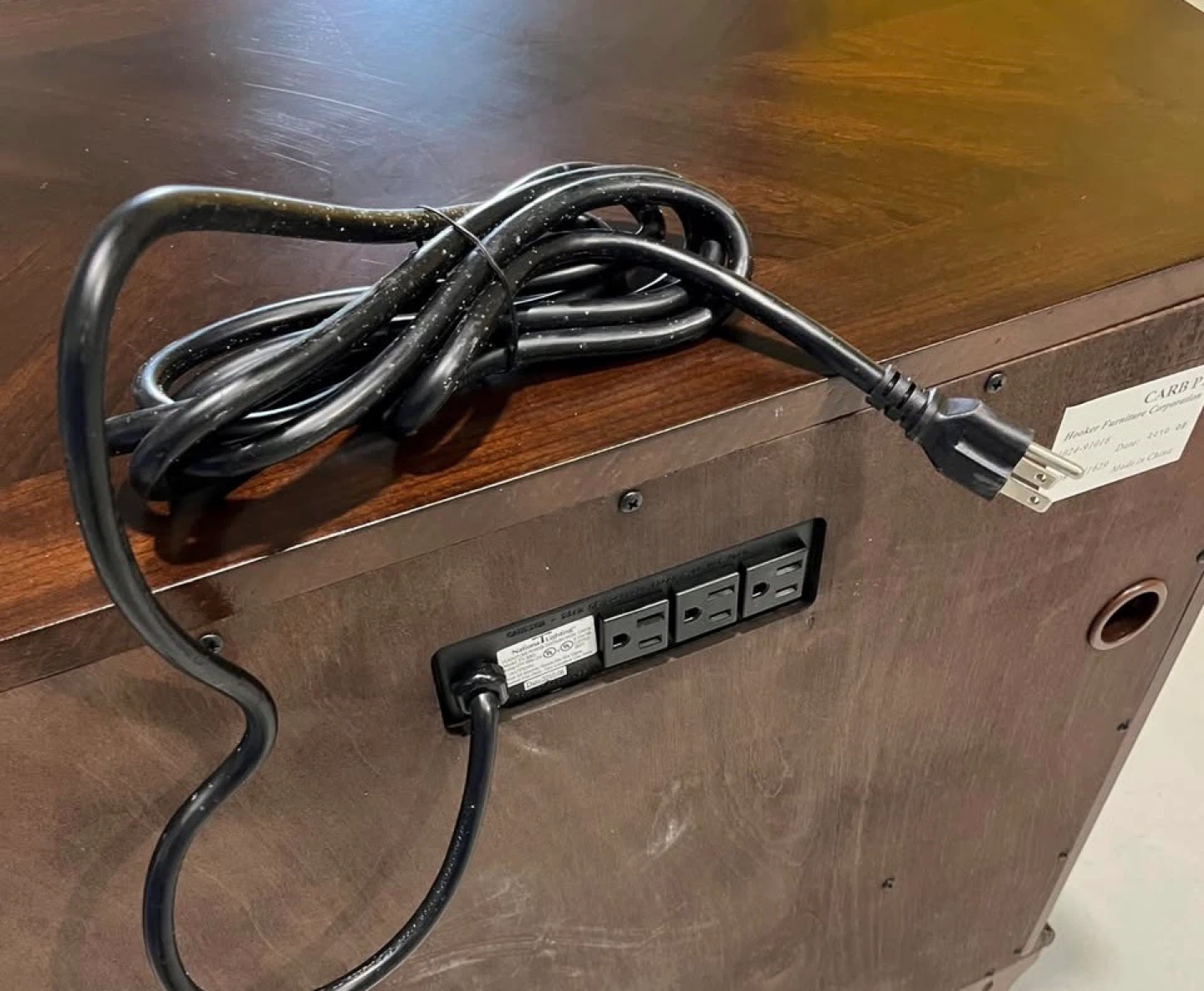Dark Brown Nightstand with 2 Drawers - photo 3