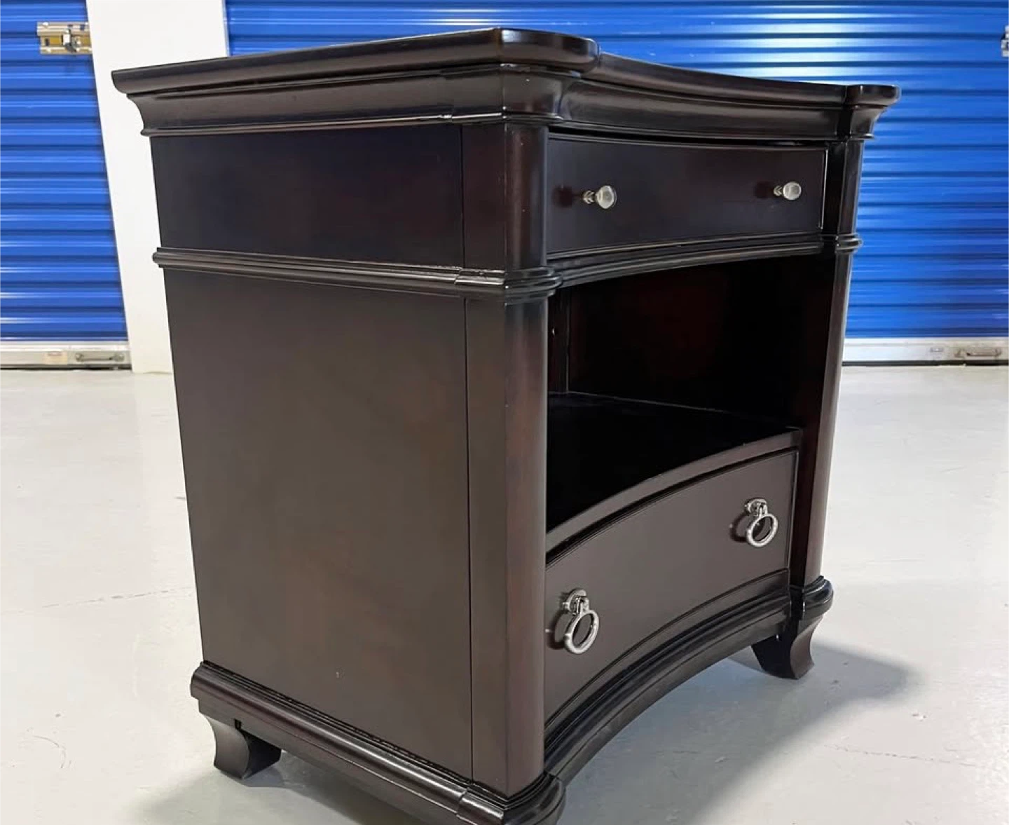 Dark Brown Nightstand with 2 Drawers - photo 2