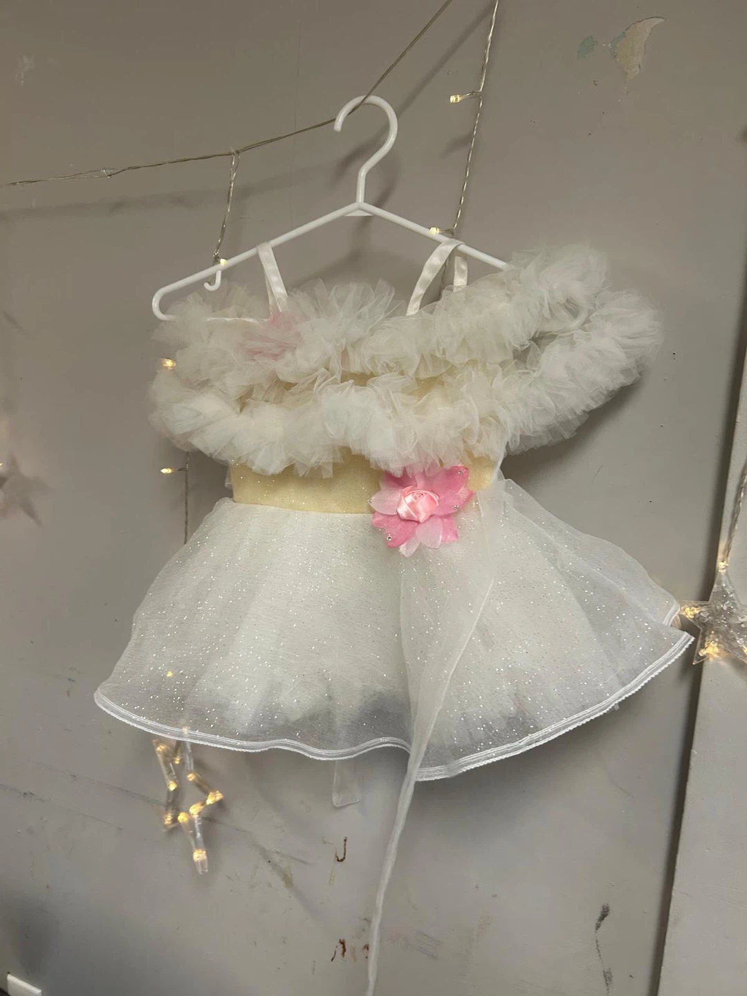 White Flower Girl Dress with Matching Headband