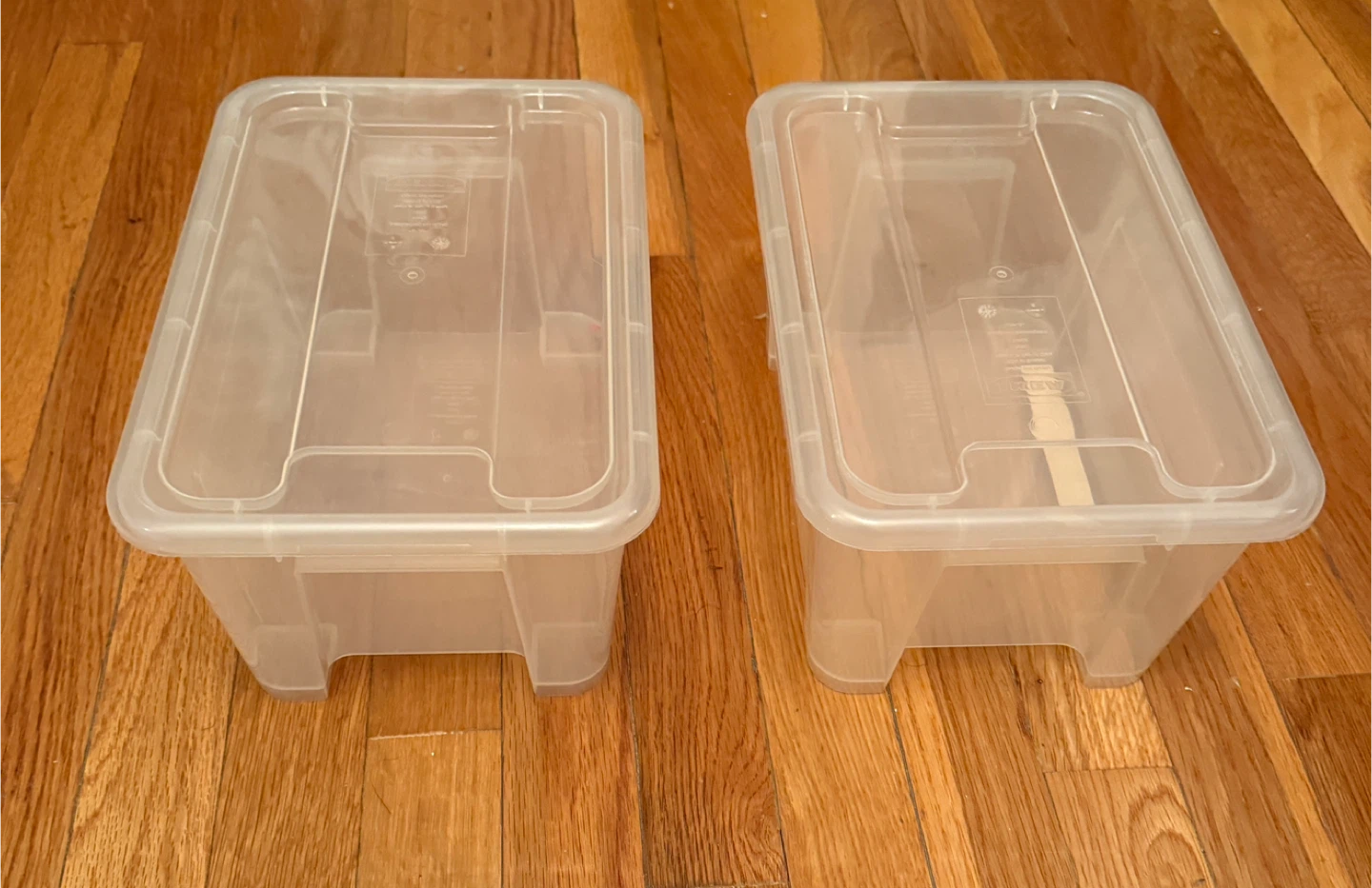 IKEA Set of 2 Clear Plastic Storage Bins with Lids - photo 3