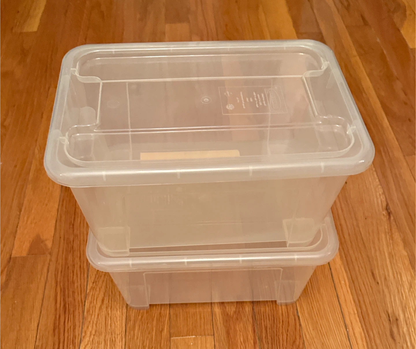 IKEA Set of 2 Clear Plastic Storage Bins with Lids - photo 2