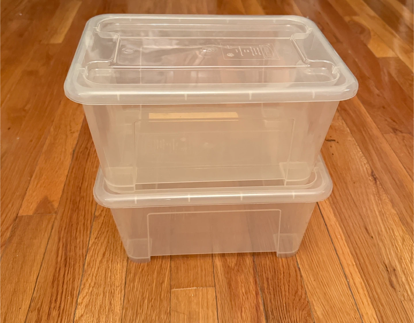 IKEA Set of 2 Clear Plastic Storage Bins with Lids