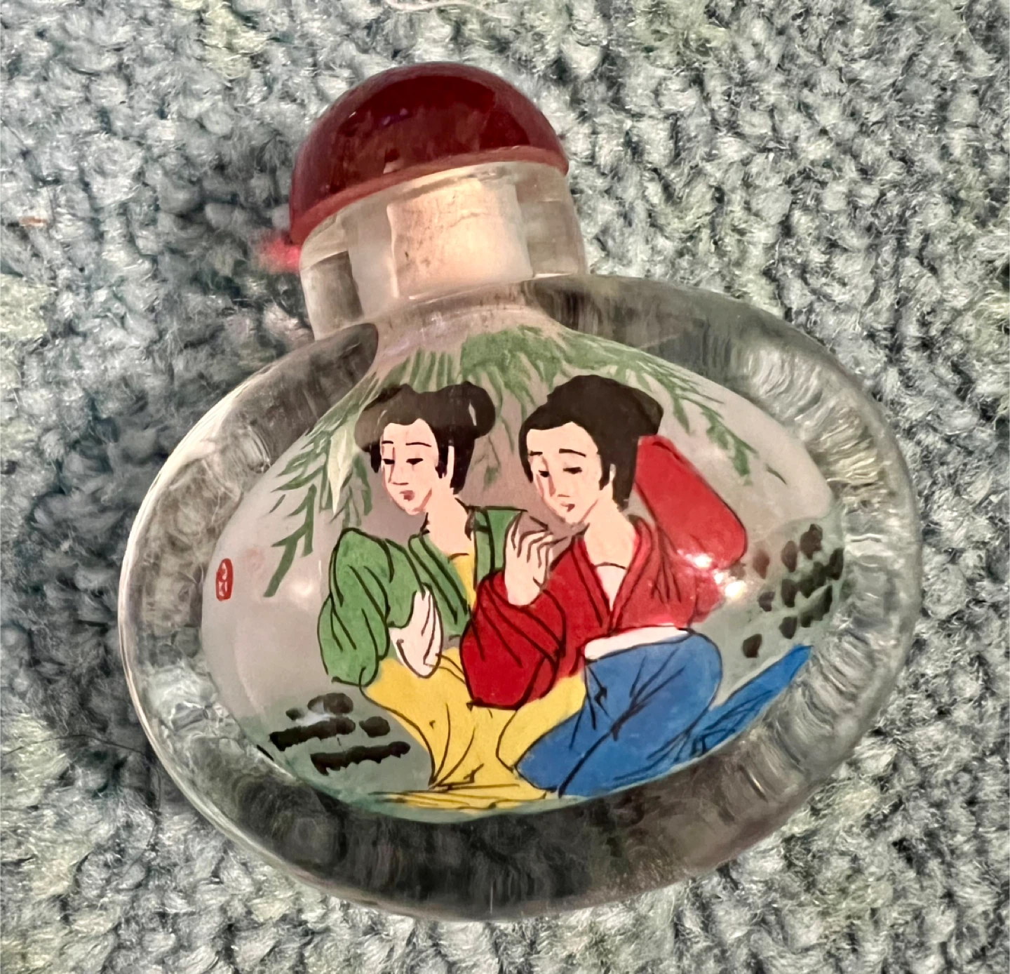 Vintage Chinese hand painted Snuff Bottles Set with Boxes - photo 4