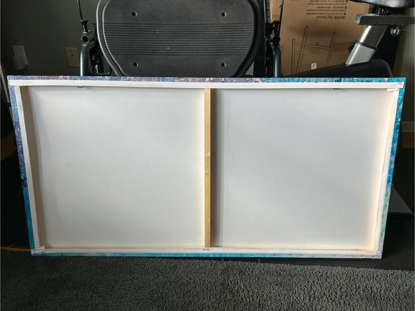 Blue Abstract Canvas Wall Art (24”H x 48”W) - photo 2