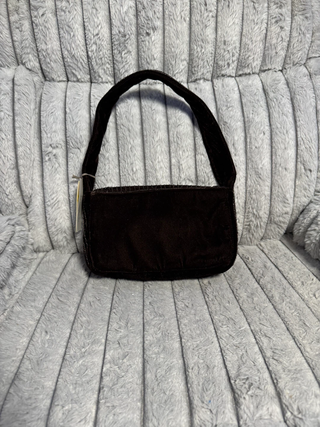 Brown Velvet Beaded Martini Glass Handbag - photo 4