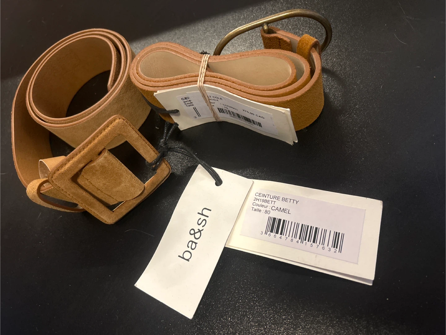 Ba&sh Betty Suede Belt Camel Size 80 - photo 2
