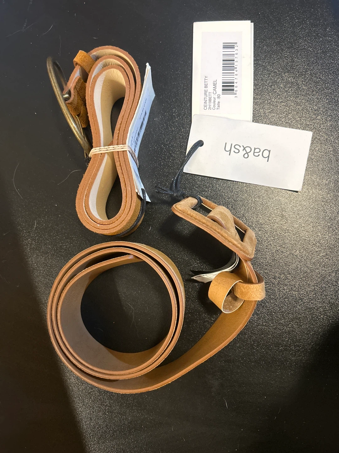 Ba&sh Betty Suede Belt Camel Size 80 - photo 3