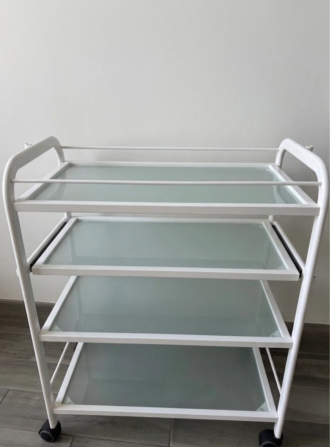Tier Professional Salon Trolley - Glass Beauty Cart with Wheels