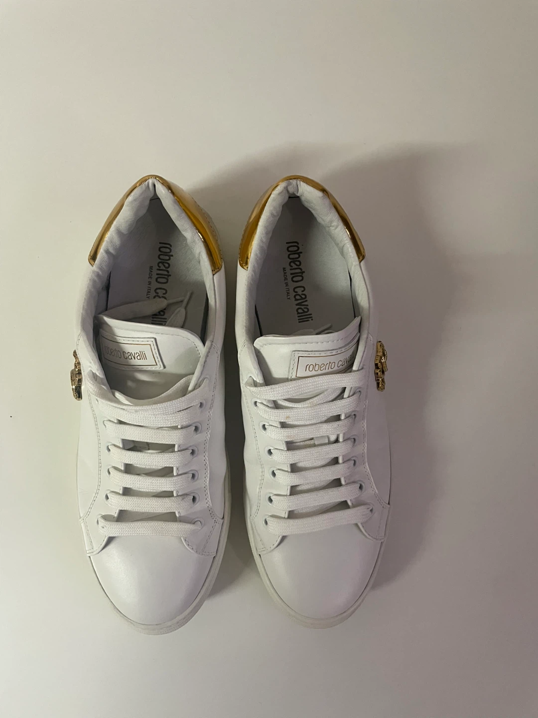 Roberto Cavalli White Leather RC Logo Sneakers - photo 2