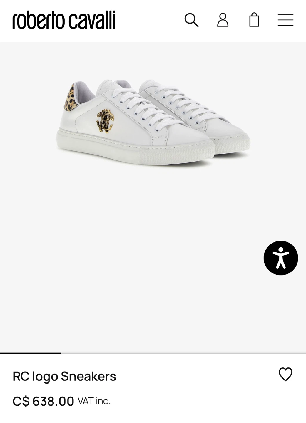 Roberto Cavalli White Leather RC Logo Sneakers - photo 4