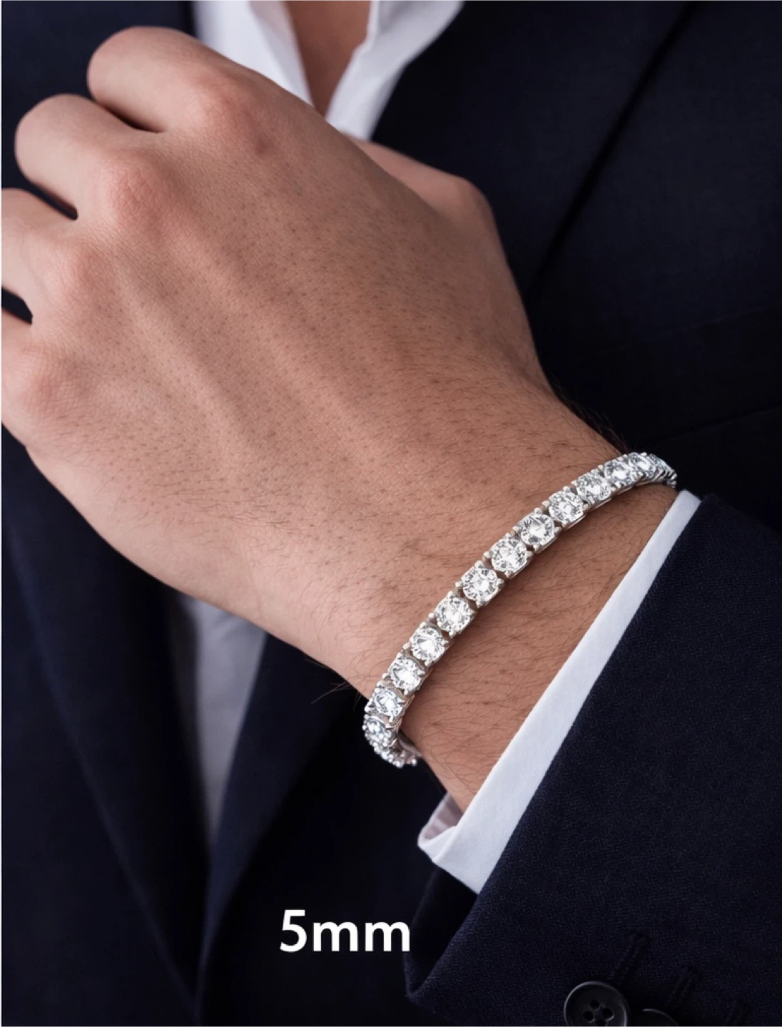 5 mm Moissanite 925 Sterling silver Tennis bracelet