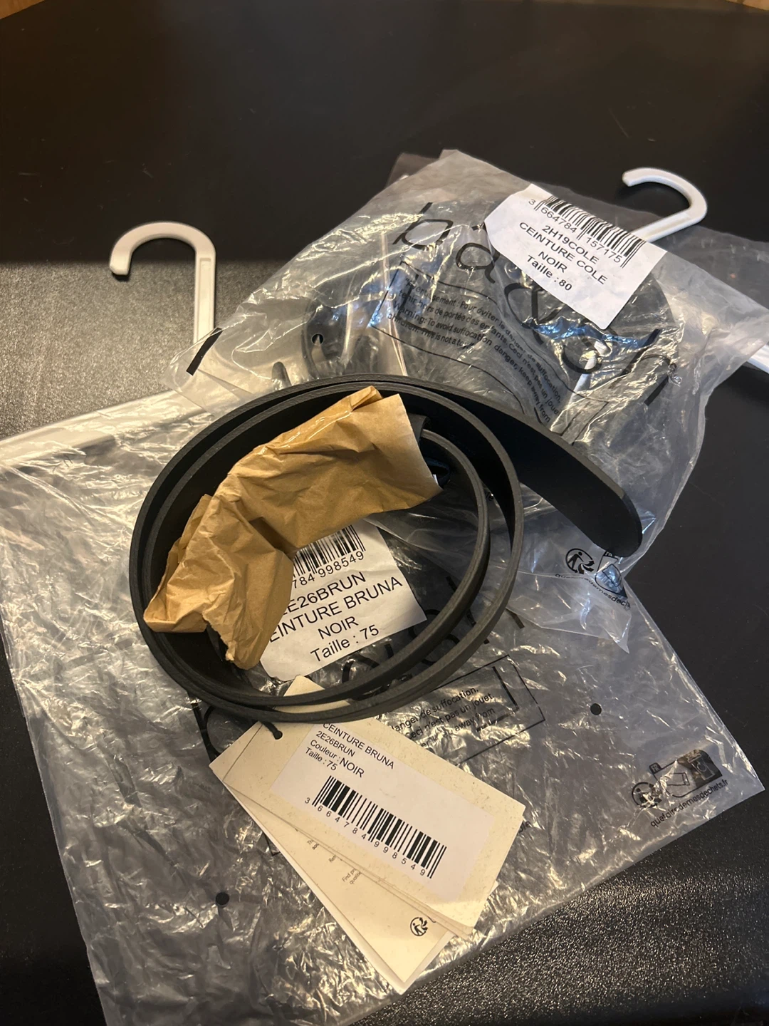 Ba&sh Black Leather Belt - Size 75