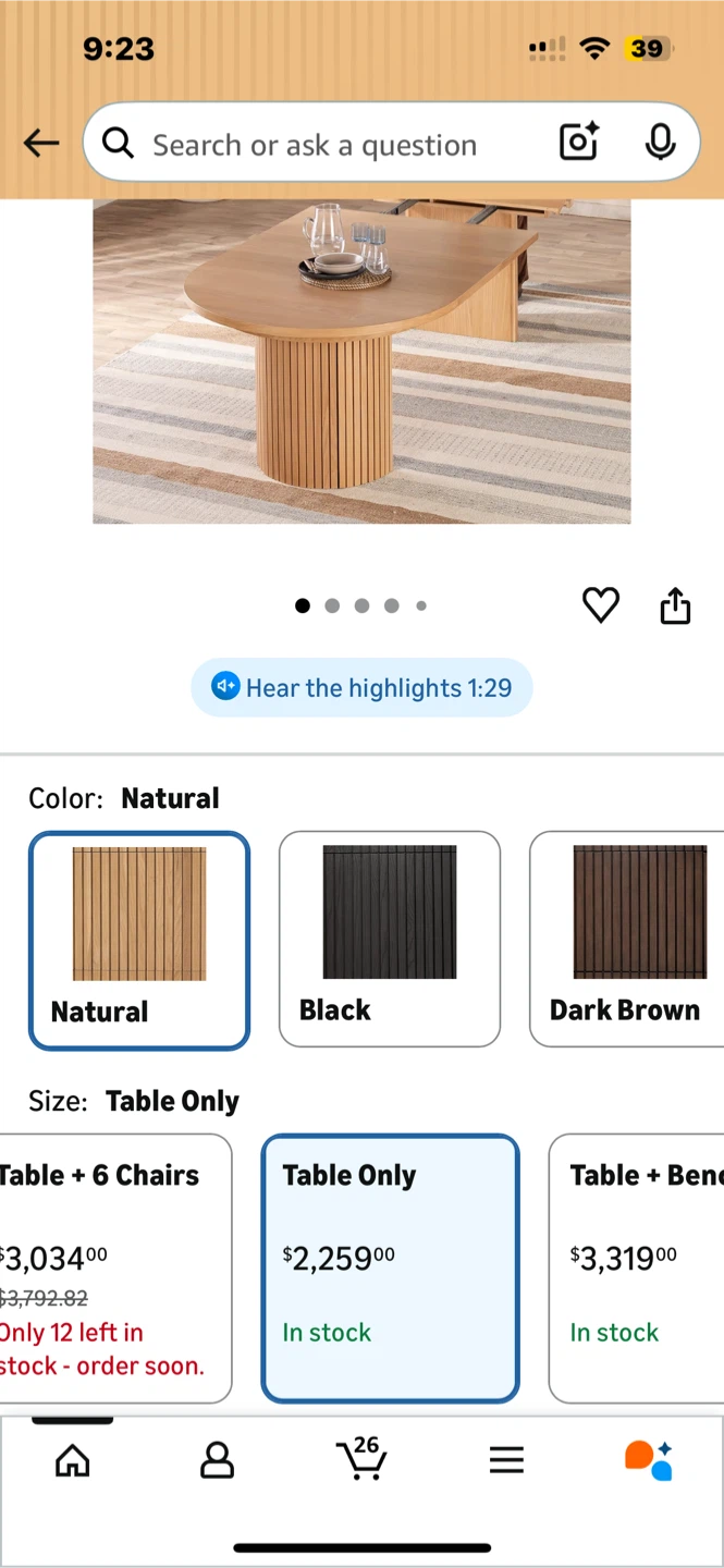 🥕 Fluted Pedestal Dining Table - Natural Oak- extendable - photo 5