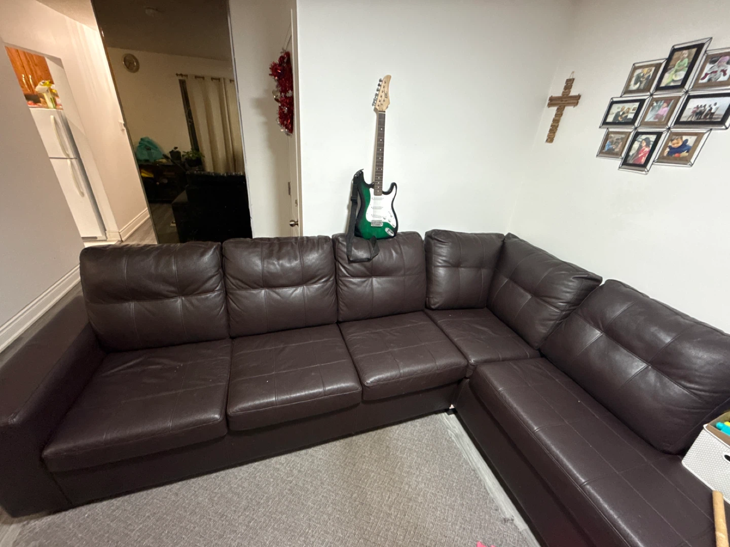 Dark Brown Sectional Sofa - photo 3