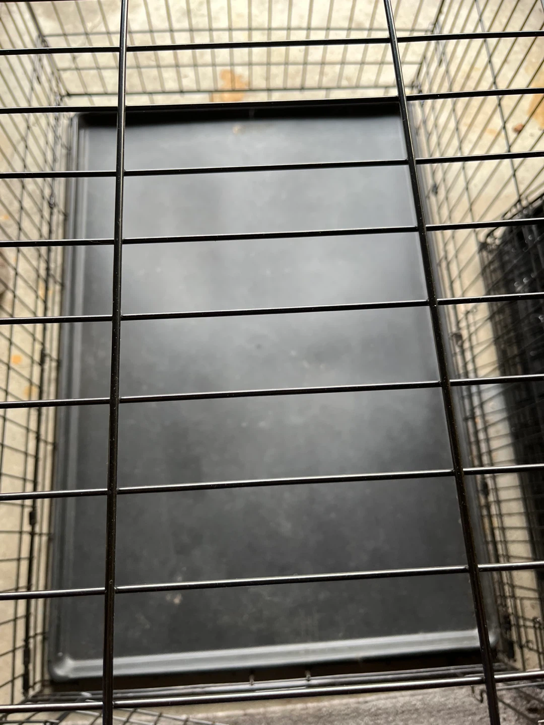 Black Metal Dog Crate with Tray - photo 3