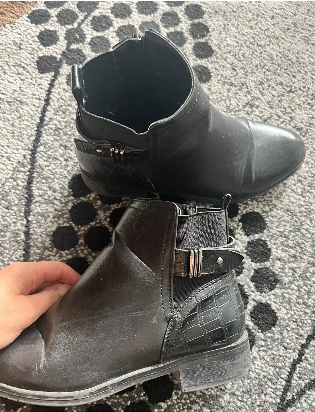 Black Boots with Buckle Detail