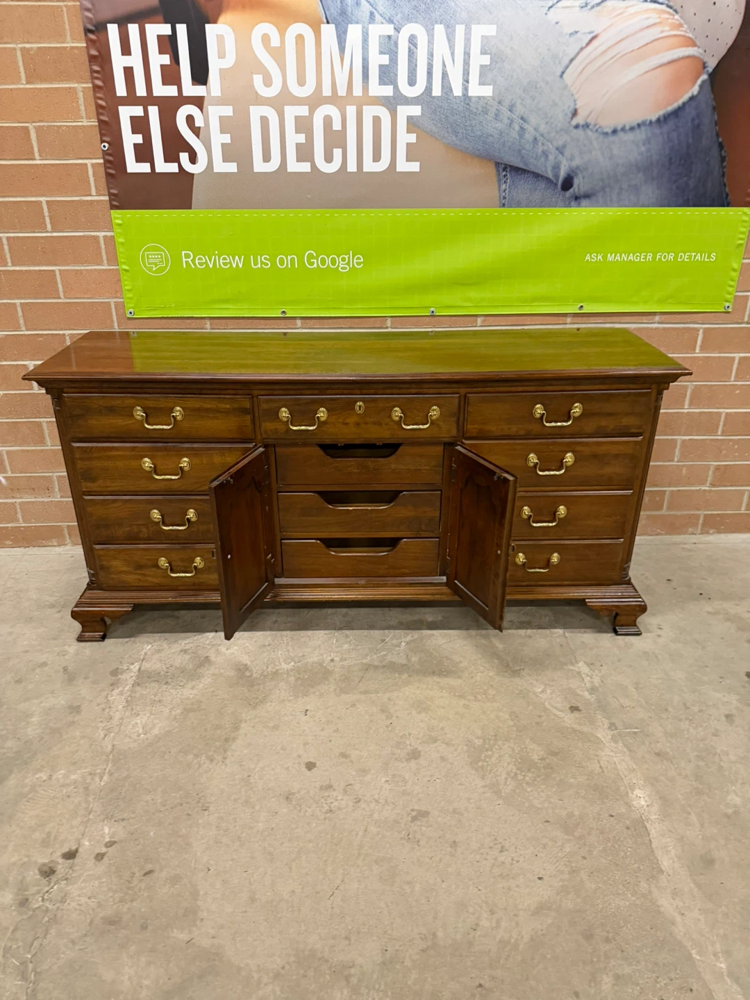Wooden Dresser with 12 Drawers and Cabinet Doors - photo 2
