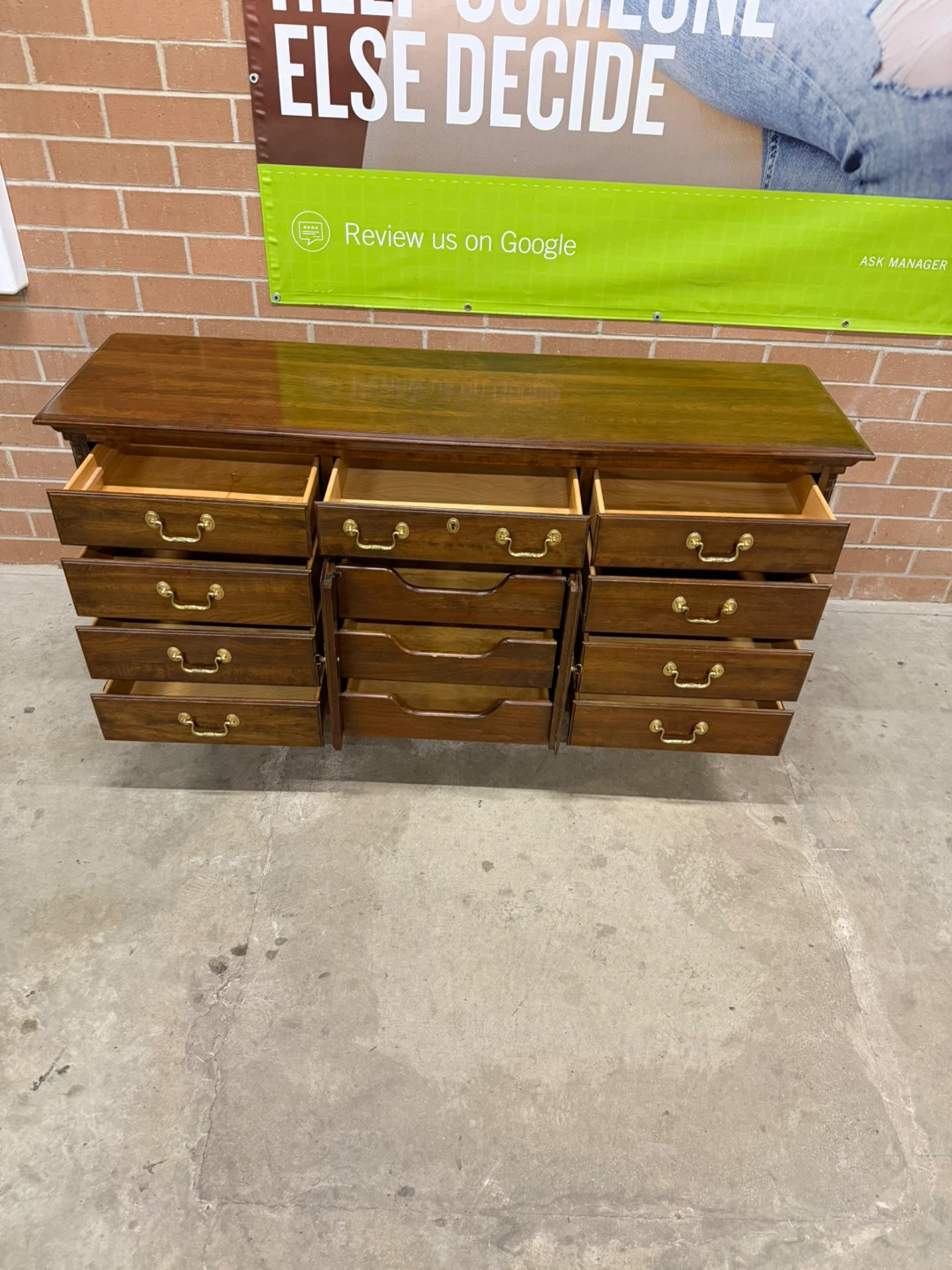 Wooden Dresser with 12 Drawers and Cabinet Doors - photo 3