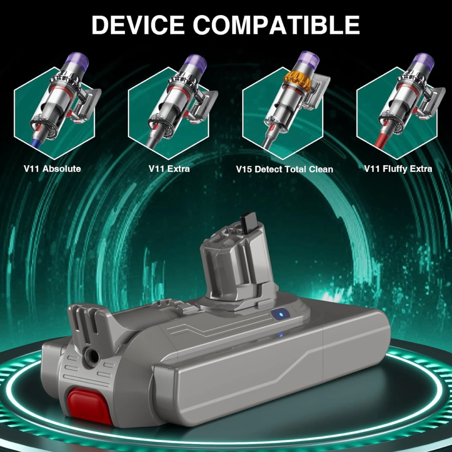 EGR 9000mAh V11 Battery Replacement Compatible with Dyson - photo 4