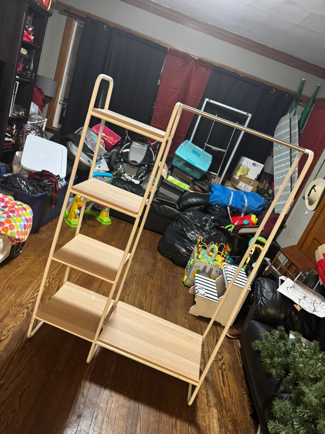 Tall Clothes Rack with Shelves - photo 3