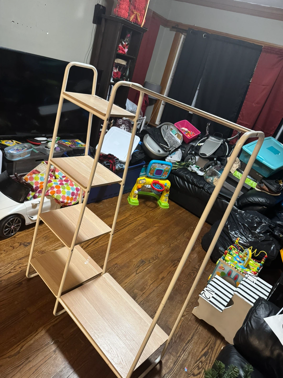 Tall Clothes Rack with Shelves