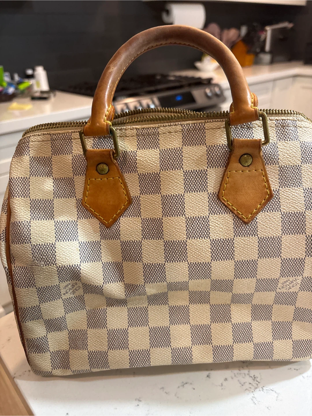 Louis Vuitton Speedy Damier Azur Canvas Bag - photo 3