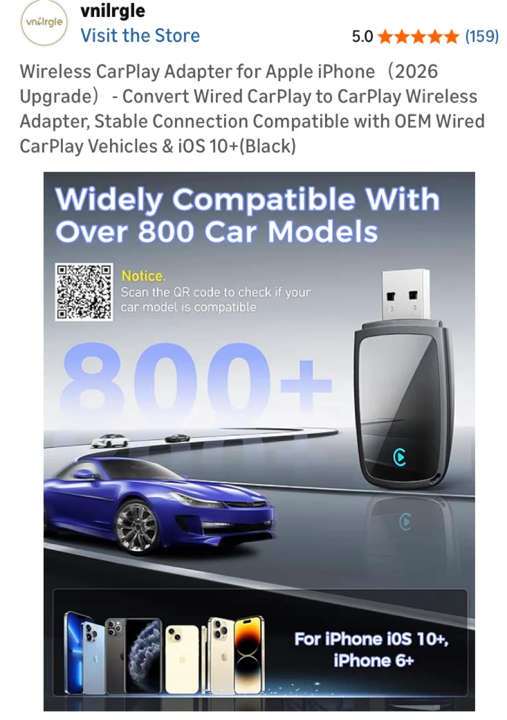 Wireless CarPlay Adapter for iPhone - Black - photo 5