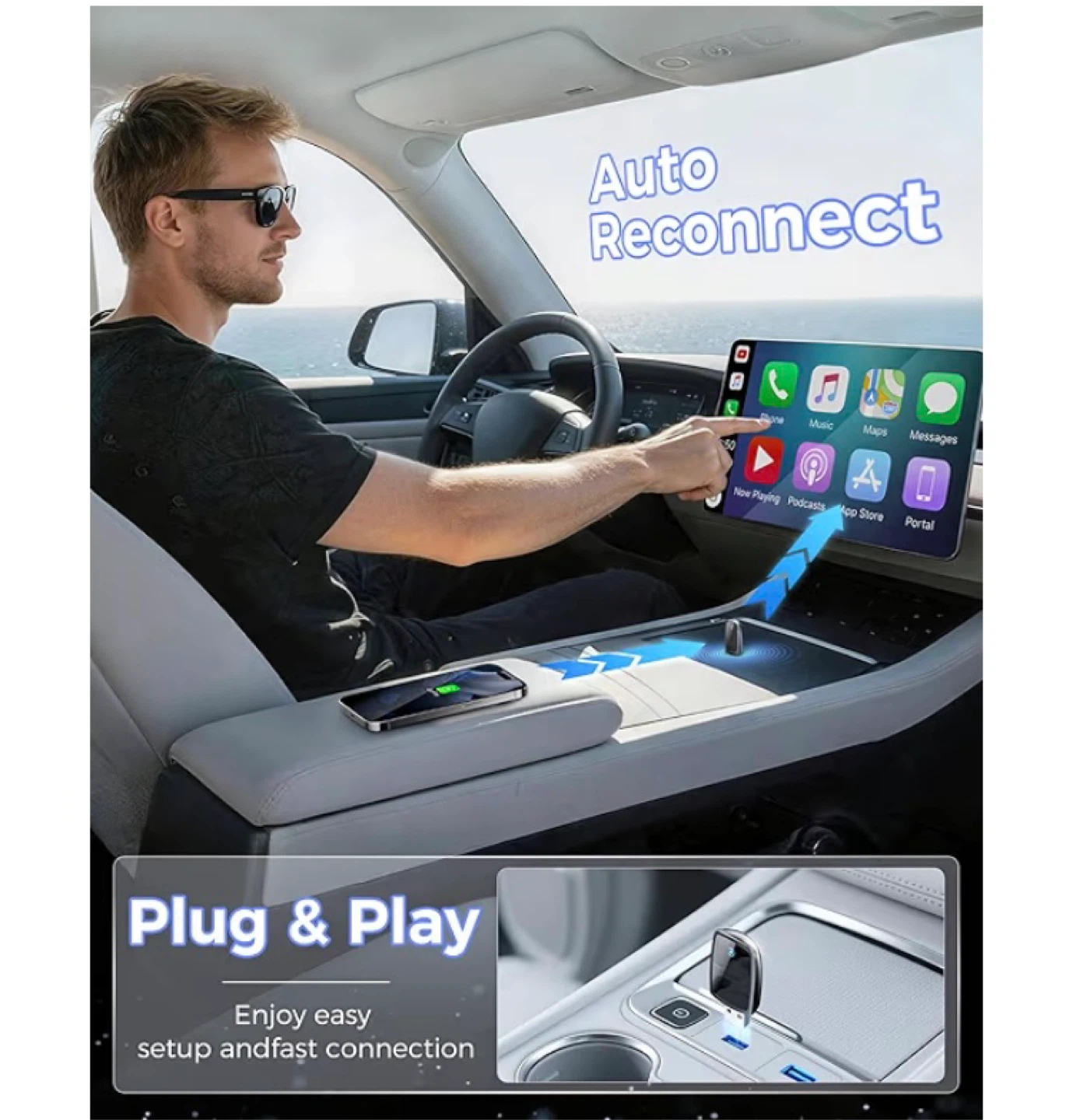 Wireless CarPlay Adapter for iPhone - Black - photo 3
