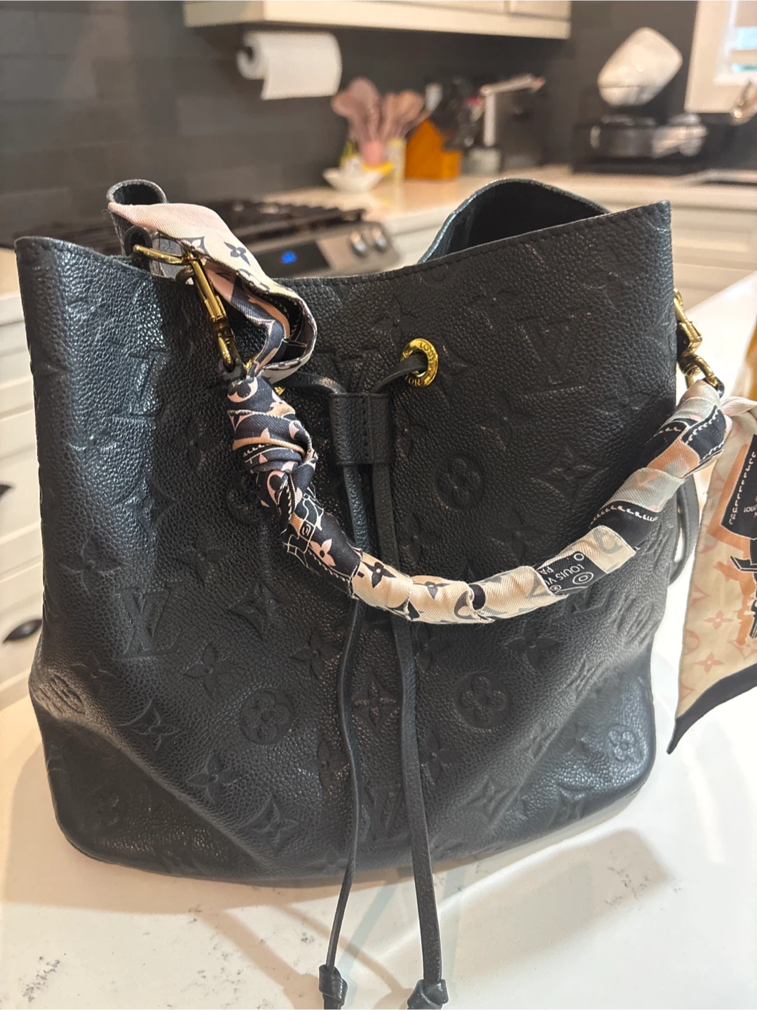 Louis Vuitton Black Monogram Bucket Bag