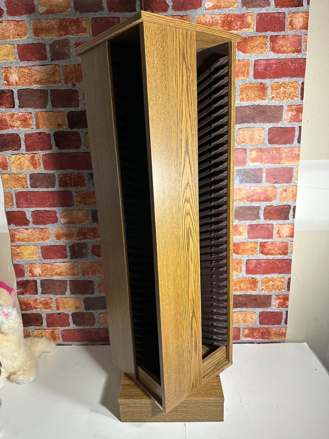 Wooden Rotating CD Tower Storage Shelf - photo 2
