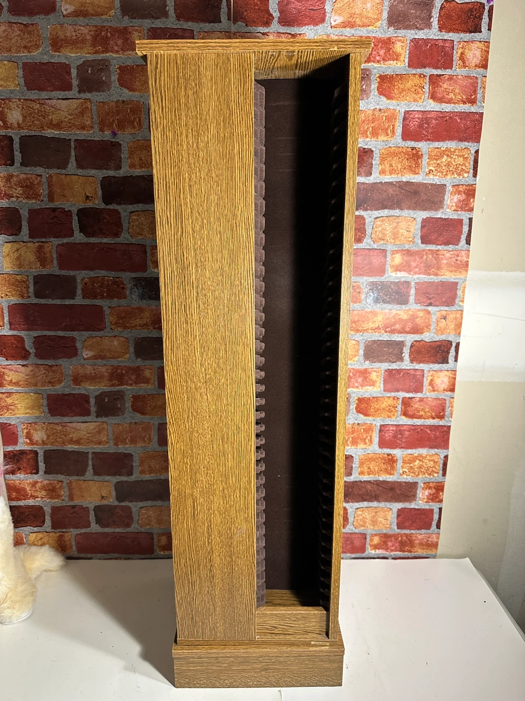 Wooden Rotating CD Tower Storage Shelf