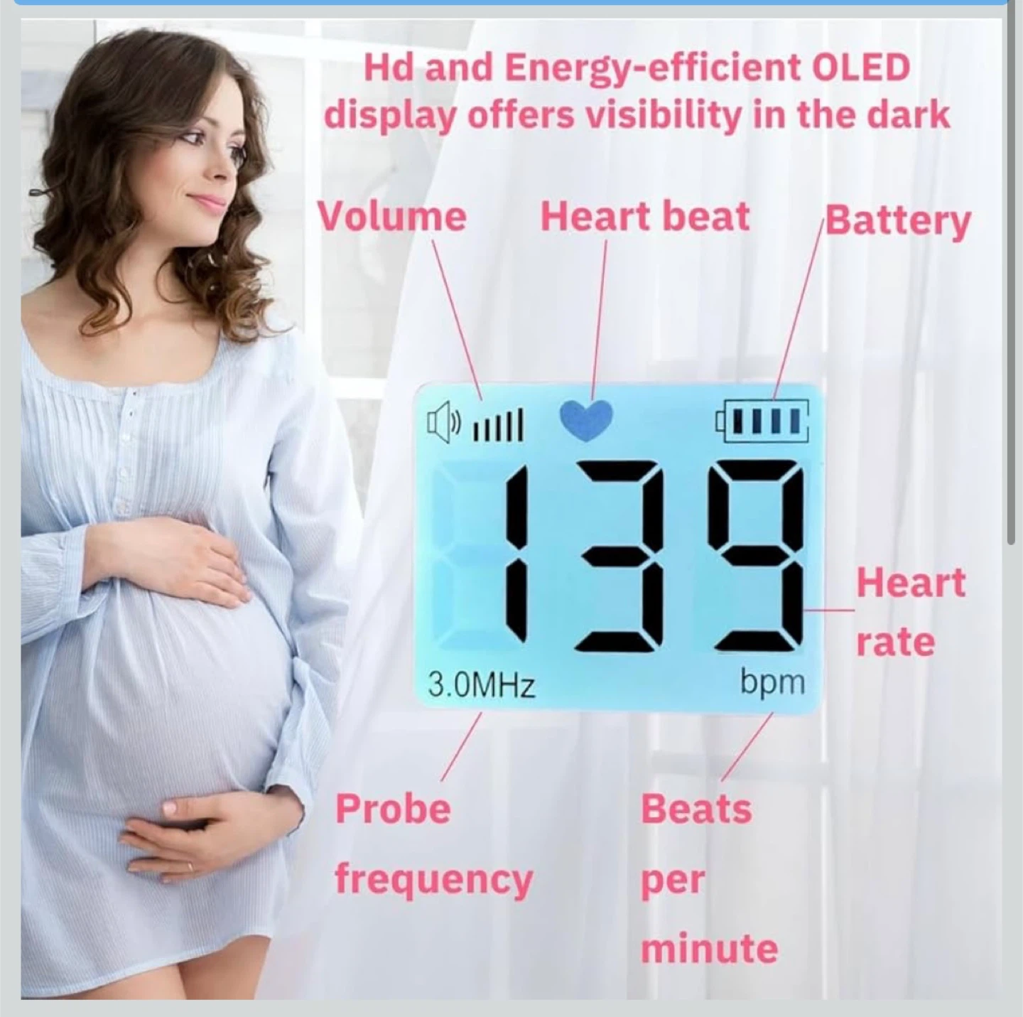New Baby Heartbeat Monitor Fetal Doppler. Brand New. - photo 2
