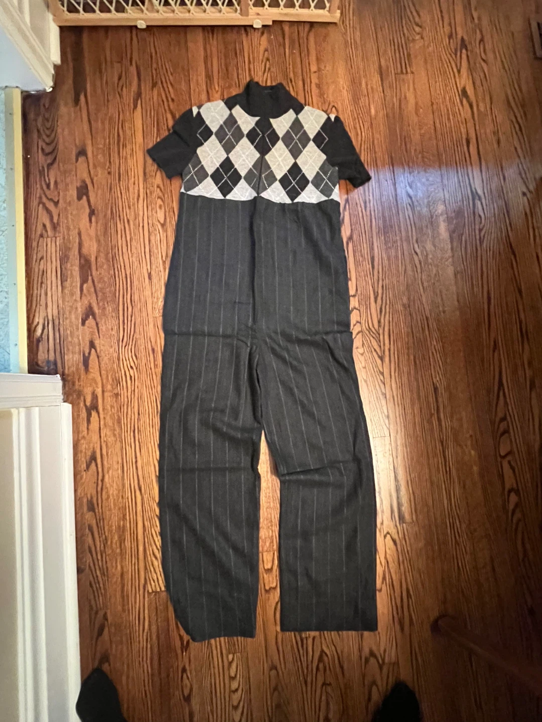 Women's Argyle and Pinstripe Jumpsuit