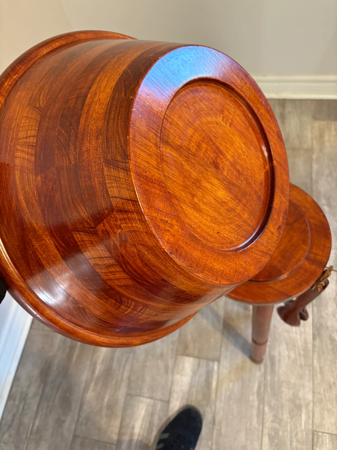 Wooden Salad Bowl on Stand - photo 2