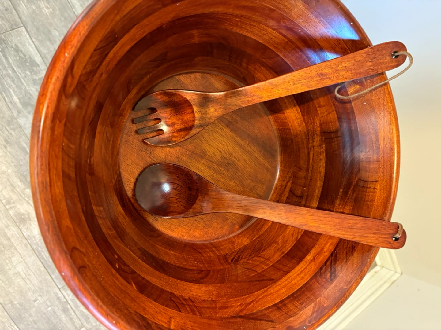 Wooden Salad Bowl on Stand - photo 4
