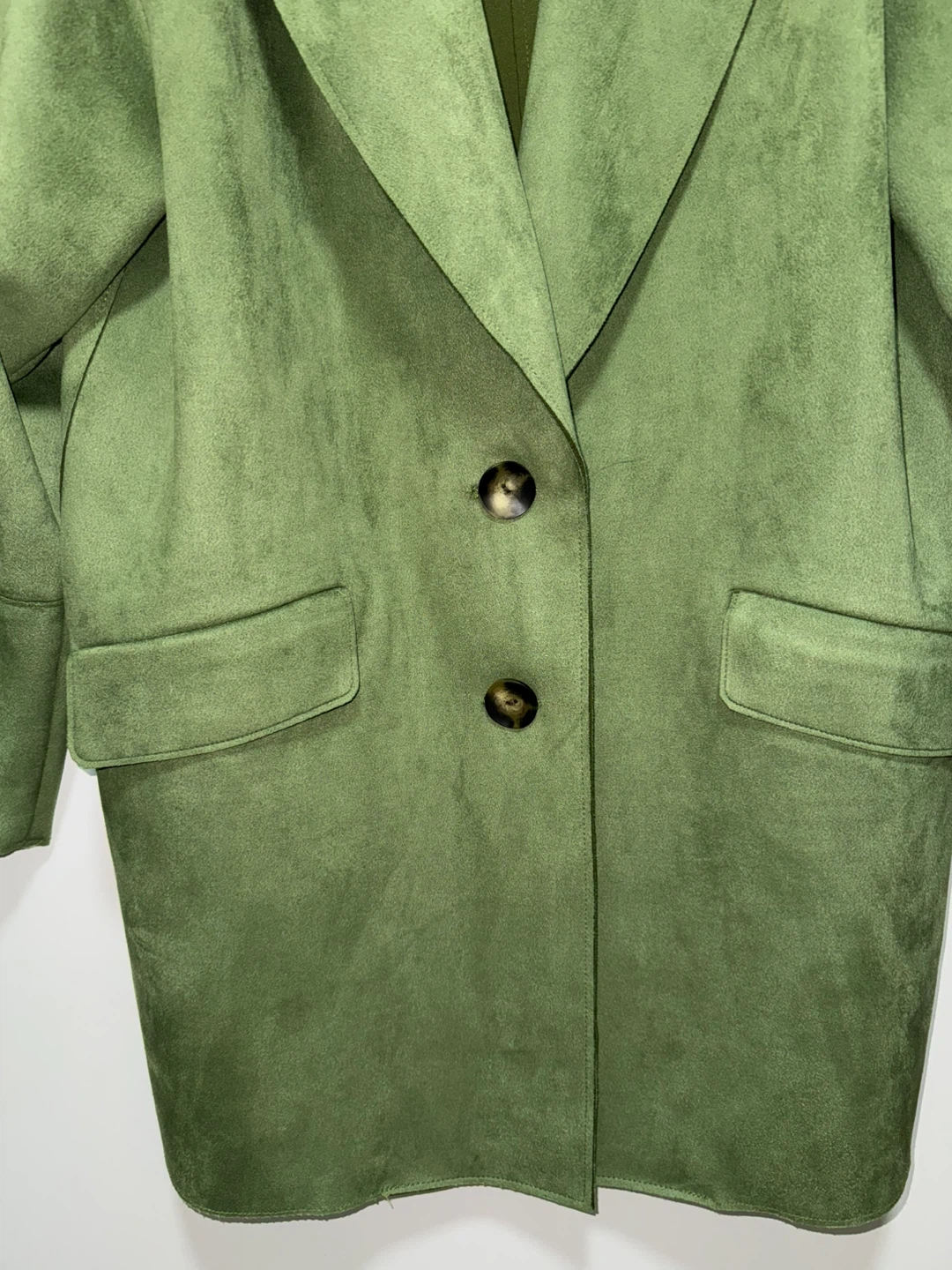 ZARA Green Suede-like Blazer Jacket - photo 3