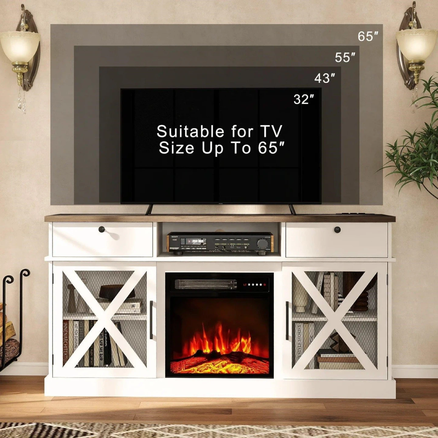 58" Farmhouse TV Stand with Storage - photo 3