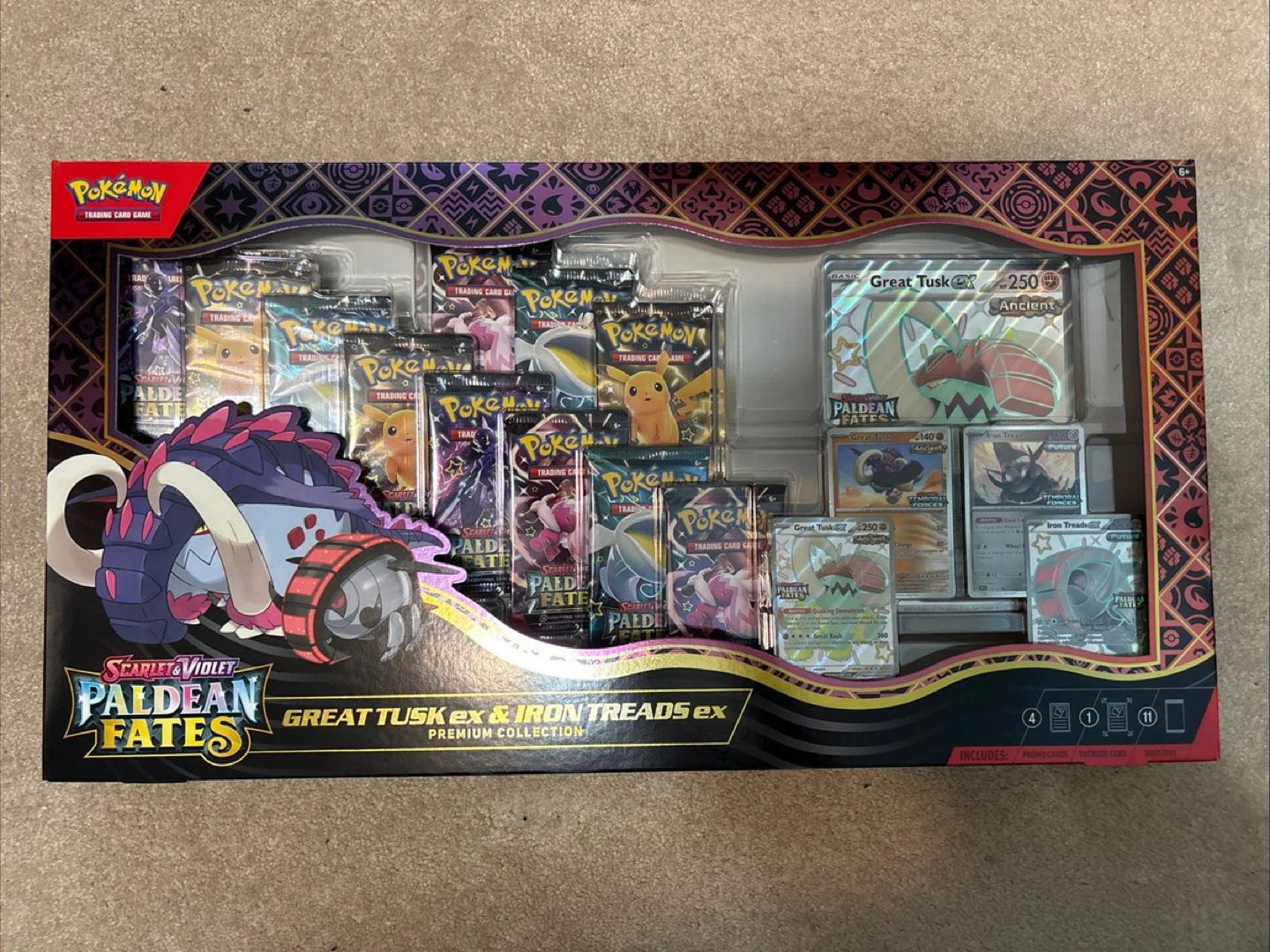 Paldean Fates Great Tusk & Iron Threads EX Premium Collection