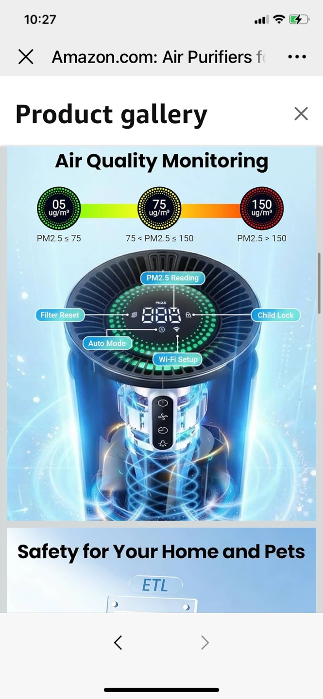 Powerful VACCCQUEEN 1800ft” Air Purifier with 3-Stage Filtration - photo 3