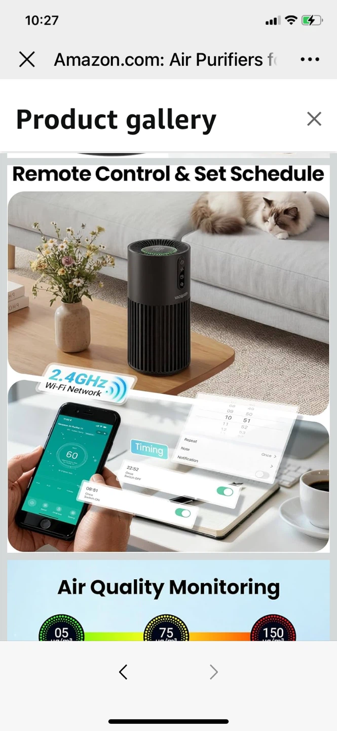 Powerful VACCCQUEEN 1800ft” Air Purifier with 3-Stage Filtration