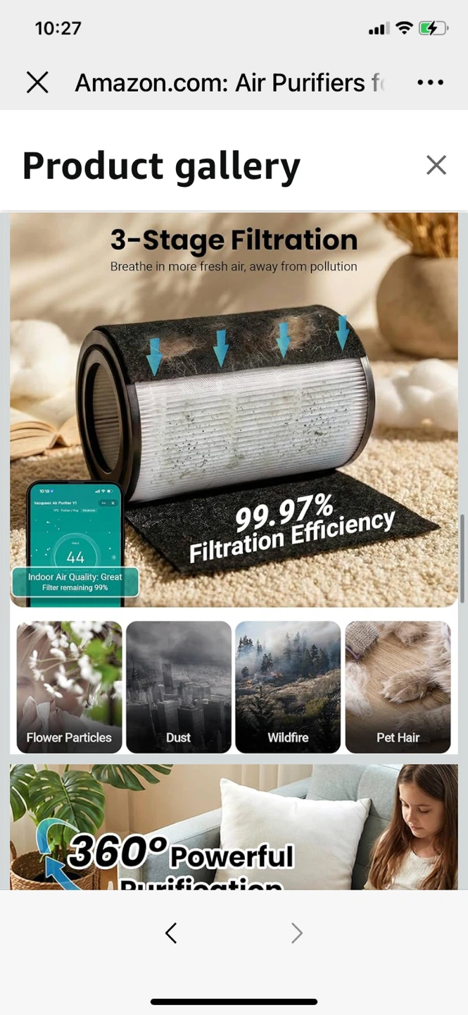 Powerful VACCCQUEEN 1800ft” Air Purifier with 3-Stage Filtration - photo 5
